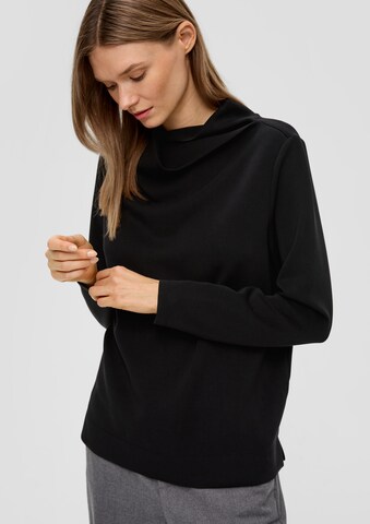 s.Oliver Sweatshirt in Zwart: voorkant