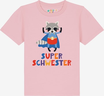 T-Shirt 'Superschwester' watabout.kids en rose : devant