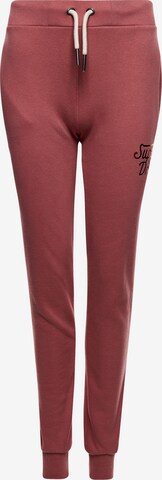 Superdry Tapered Broek in Roze: voorkant