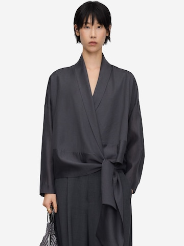Adolfo Dominguez Blouse in Grijs: voorkant