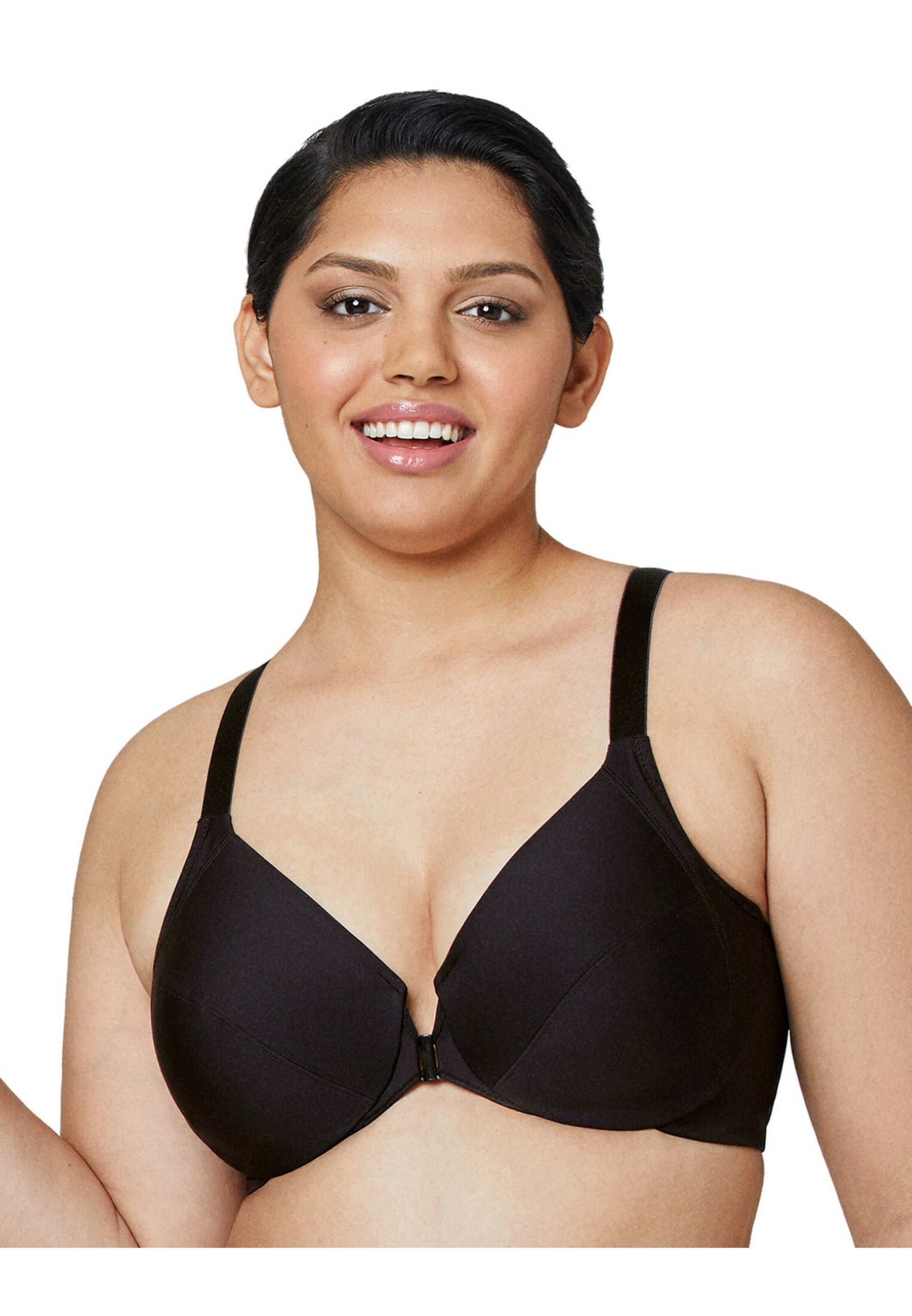 GLAMORISE T-Shirt BH 'WonderWire' in Schwarz: Vorderseite