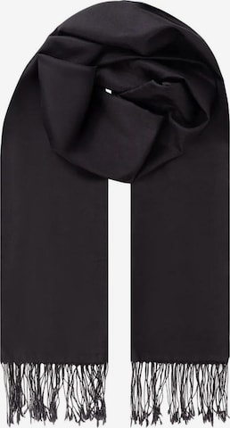 SILK & CASHMERE Scarf in Black: front