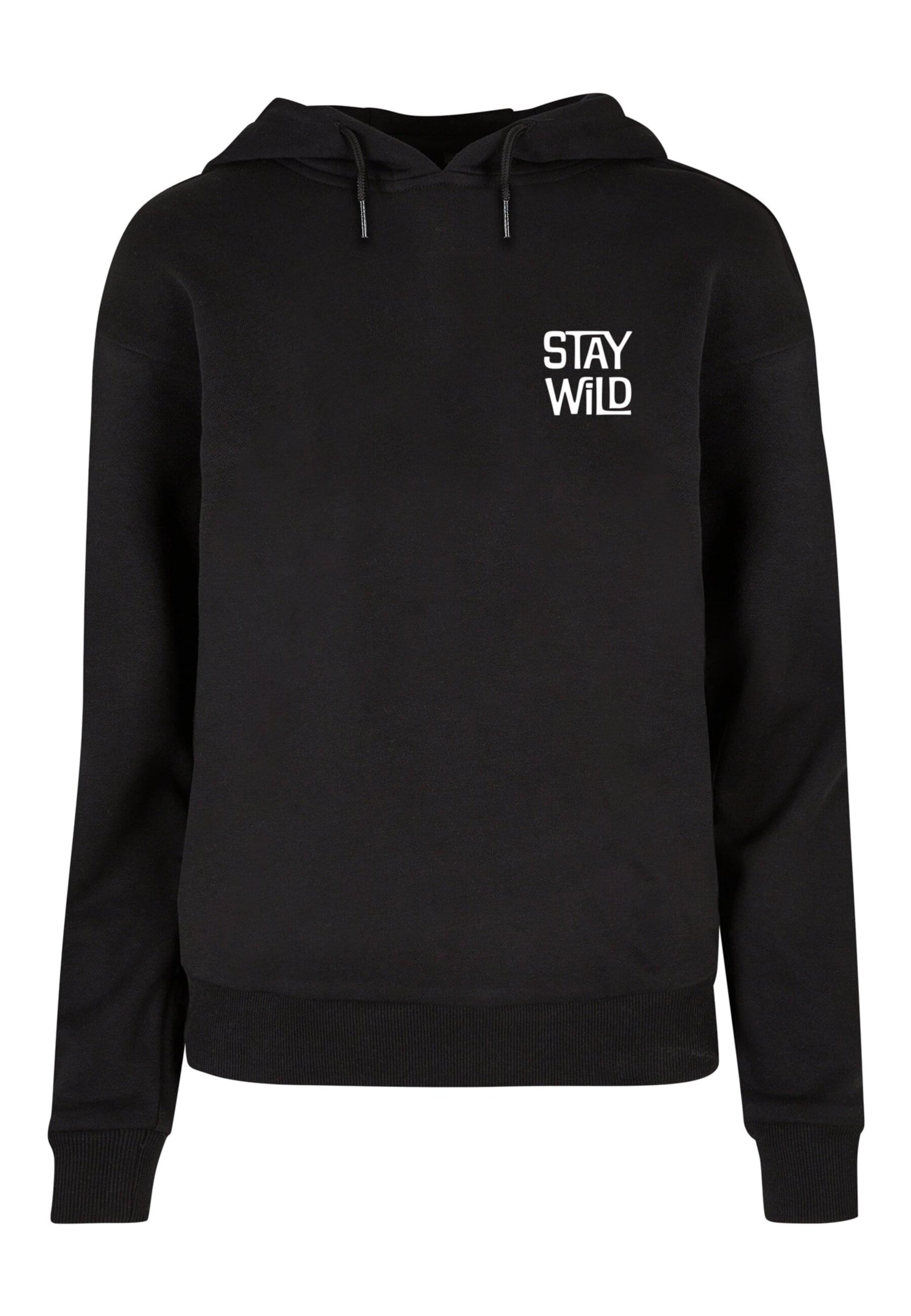 Merchcode Sweatshirt 'Stay Wild' in Schwarz: Vorderseite