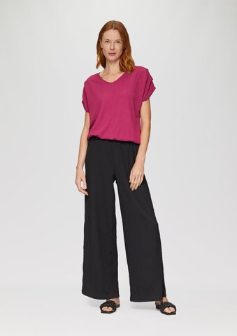 s.Oliver Wide leg Broek in Zwart: voorkant