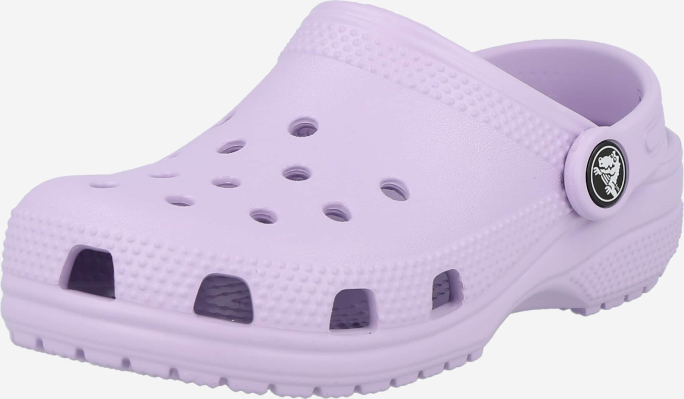 Purple and online pink crocs