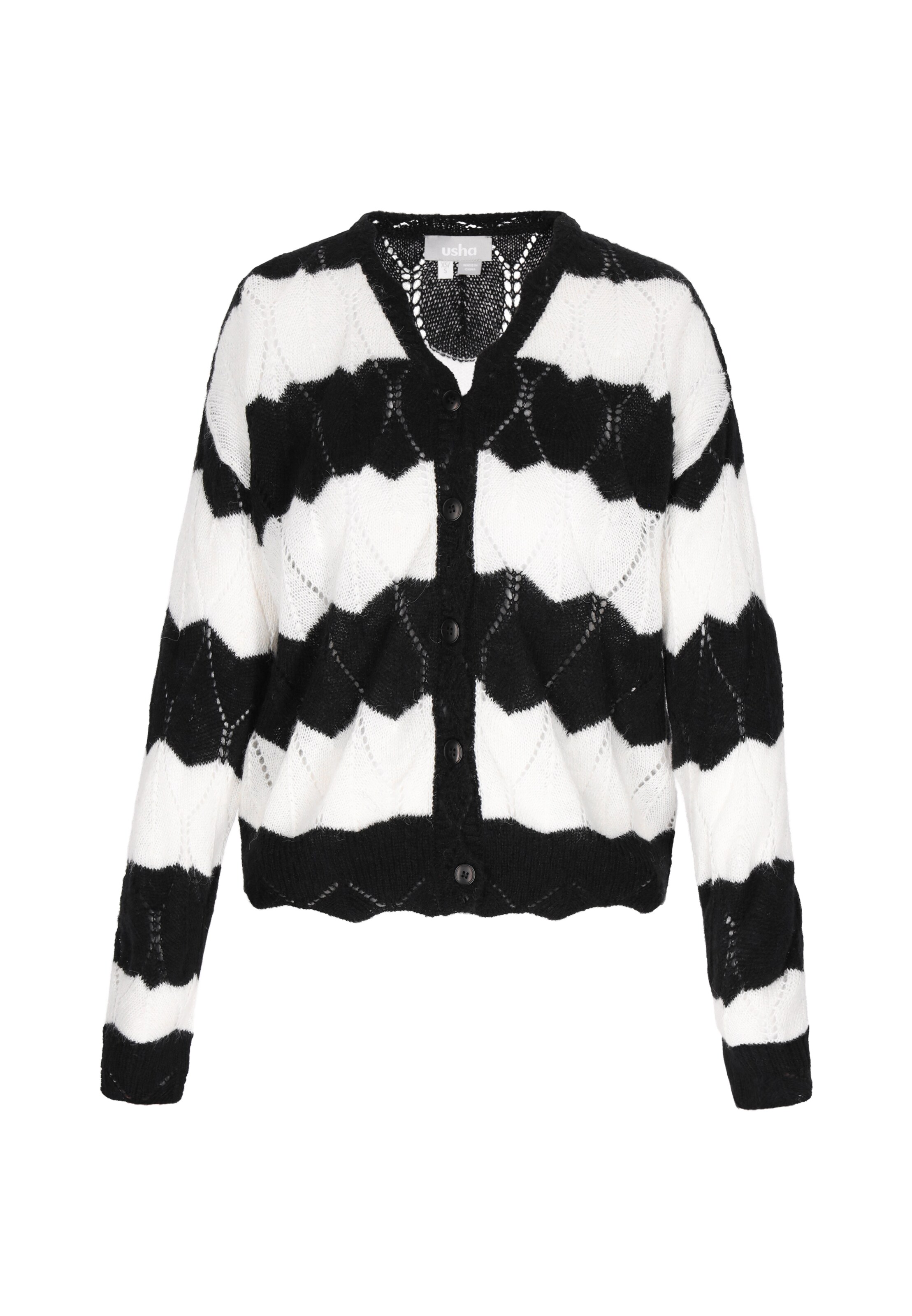 Usha Strickjacke in Schwarz: Vorderseite