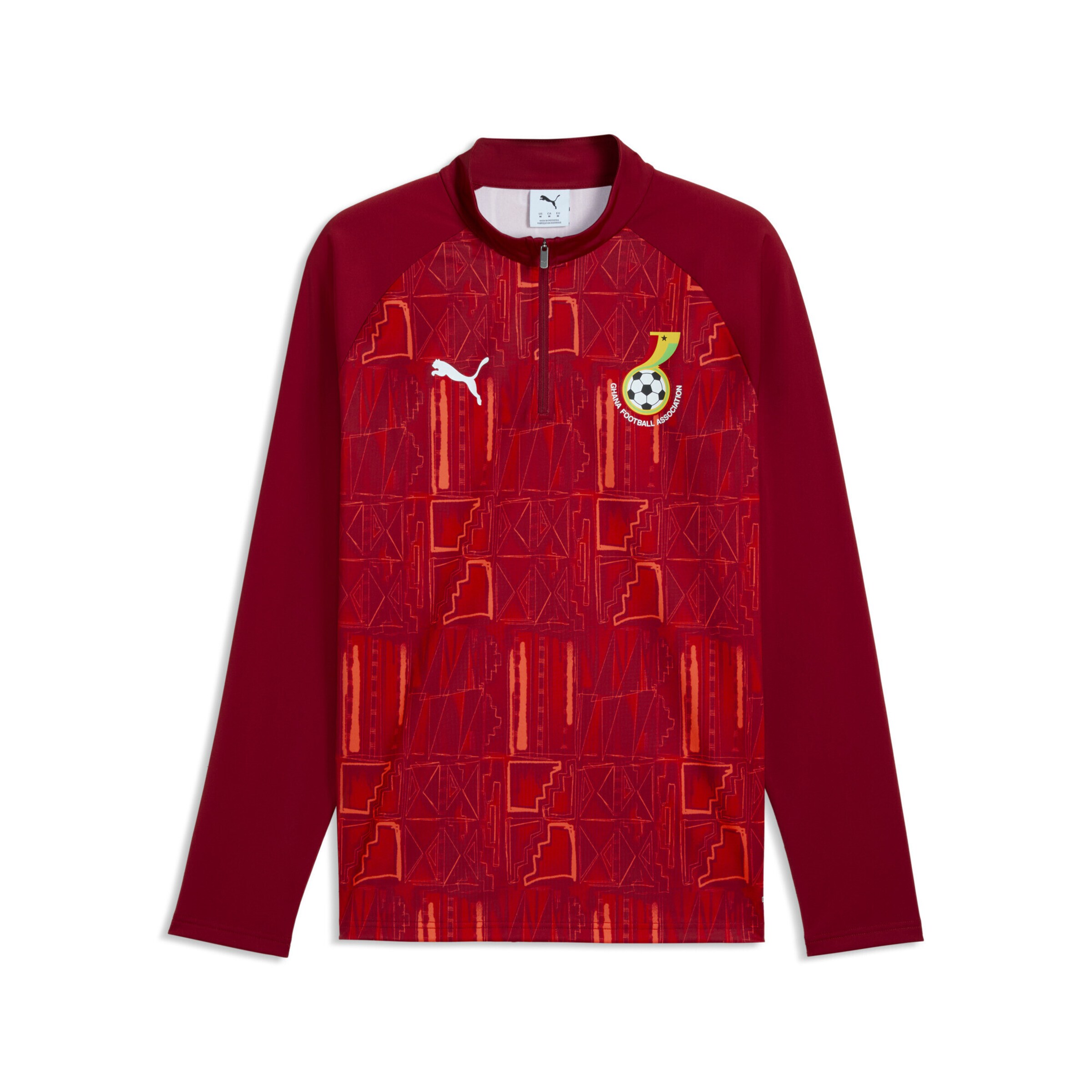PUMA Functioneel shirt 'Ghana' in S in de kleur Rood / Donkerrood / Wit, Productweergave