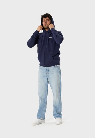 Oldskull Sweatjacke 'Retro Rising Sun' in Blau