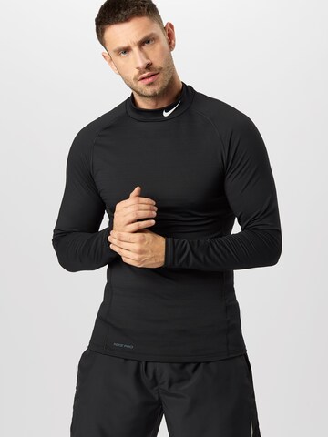 NIKE Regular Fit Funksjonsskjorte i svart: forside