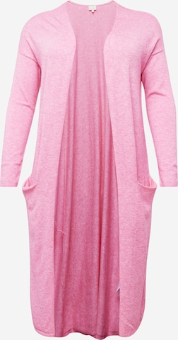ONLY Carmakoma Knit Cardigan 'NEW ESLY' in Pink: front