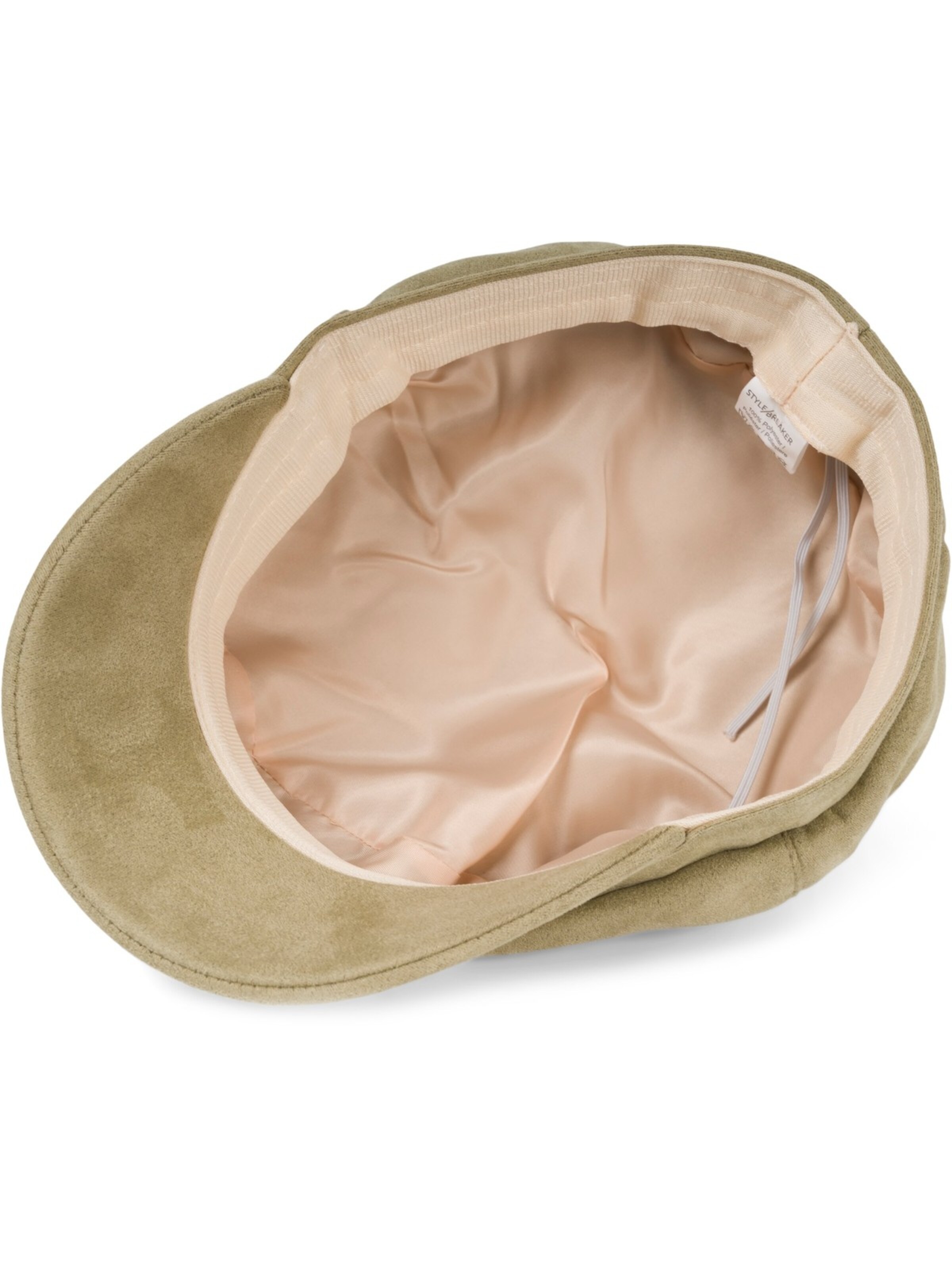 styleBREAKER Beanie 'Ballonmütze Einfarbig Veloursleder Optik' in Green