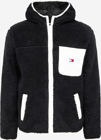 Tommy Jeans Fleece Jacket in Black: front