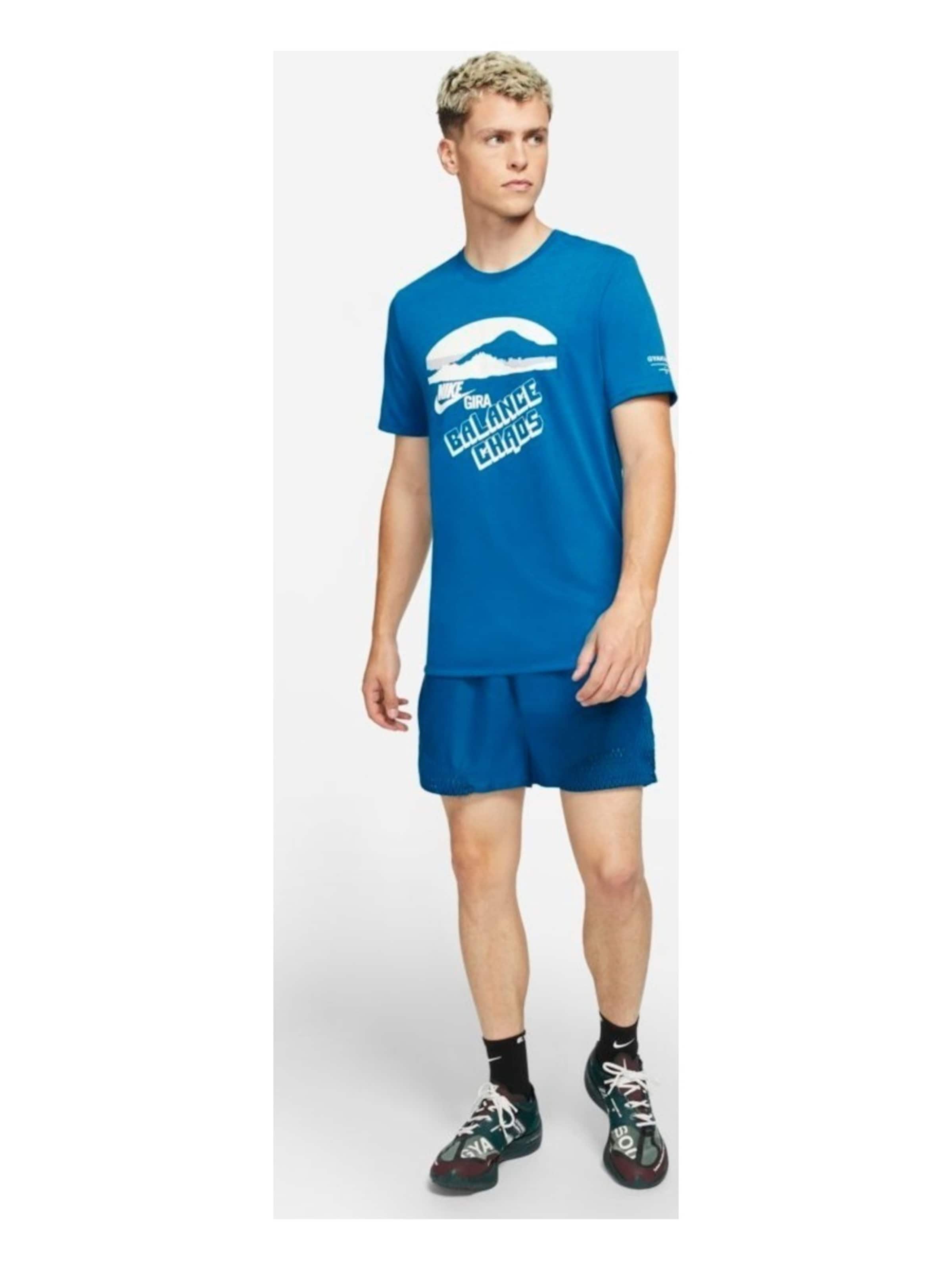 NIKE Shirt 'Nike Men Gyakusou Nrg Graphic 3 T-shirt Team Royal' in Blauw