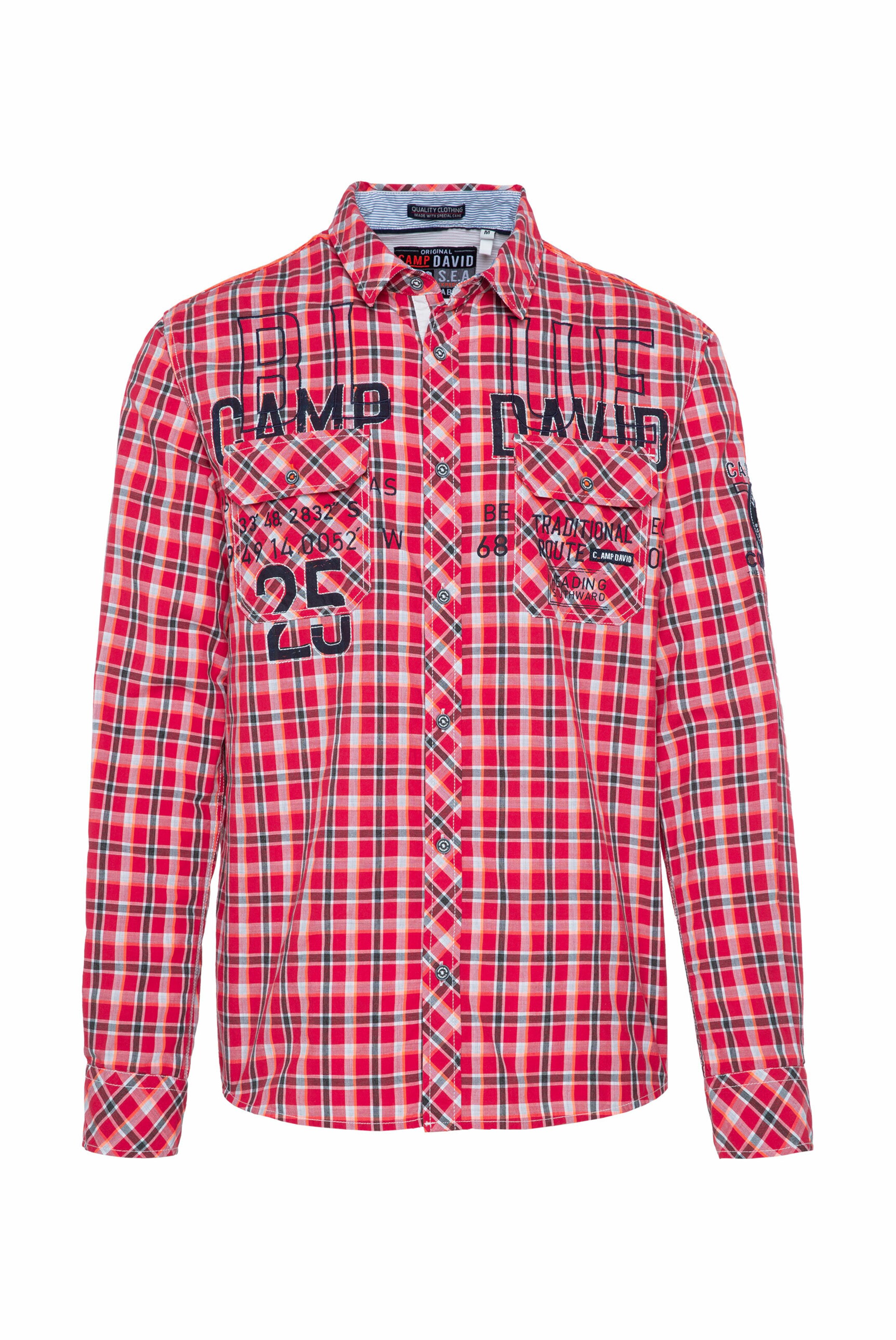 CAMP DAVID Button Up Shirt in Red 