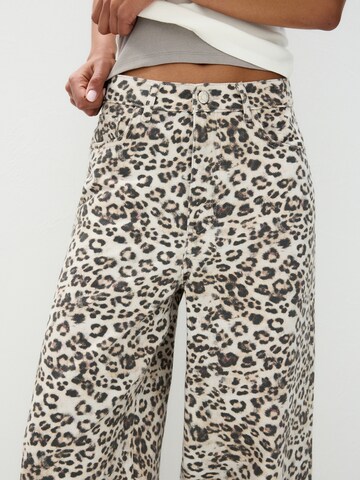 Wide Leg Jean Pull&Bear en marron
