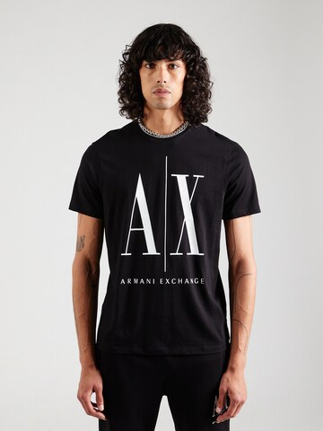 ARMANI EXCHANGE Средняя посадка Футболка в Черный: спереди