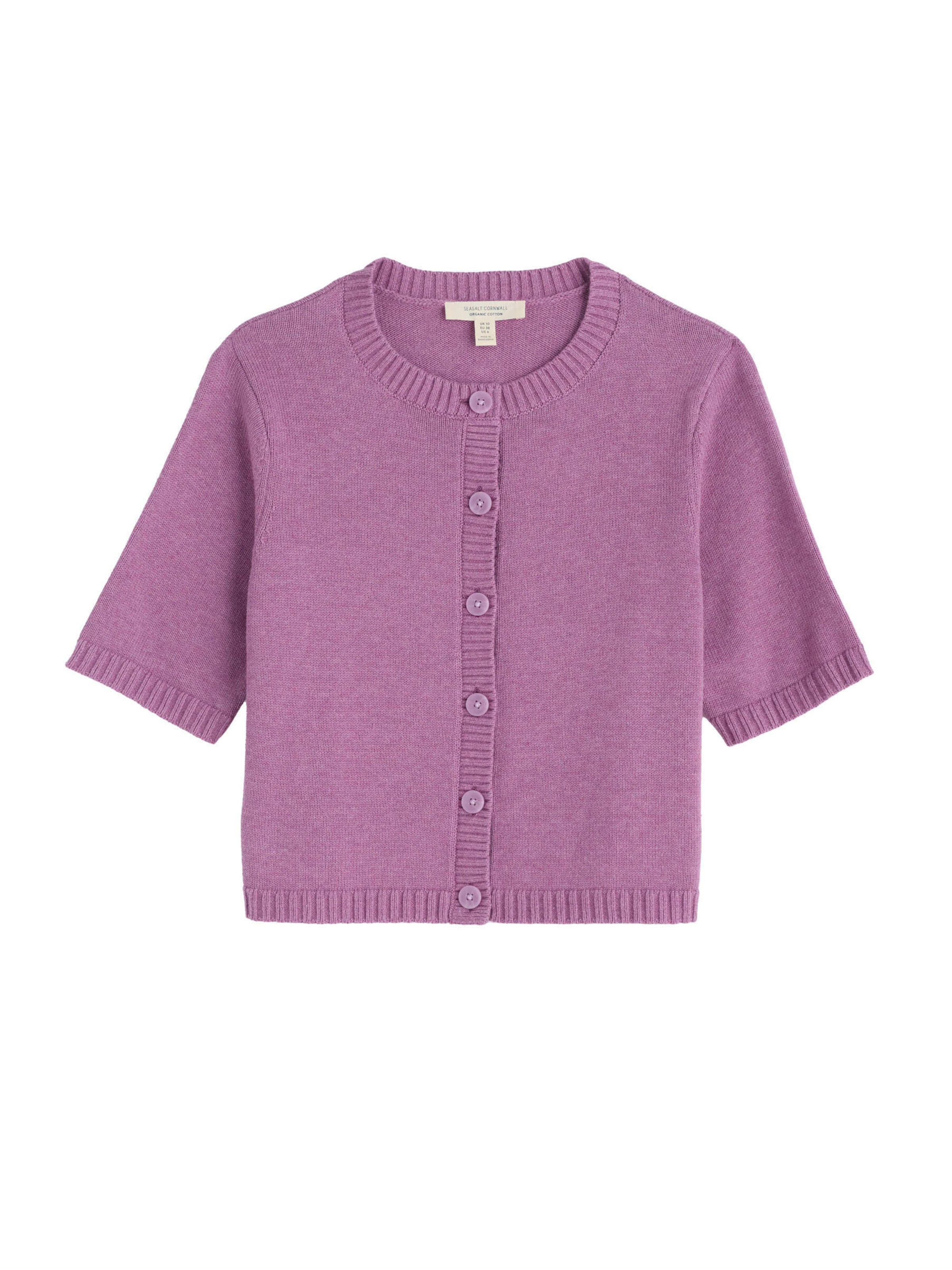 Seasalt Cornwall Strickjacke 'Gillan Creek' in Lila: Vorderseite