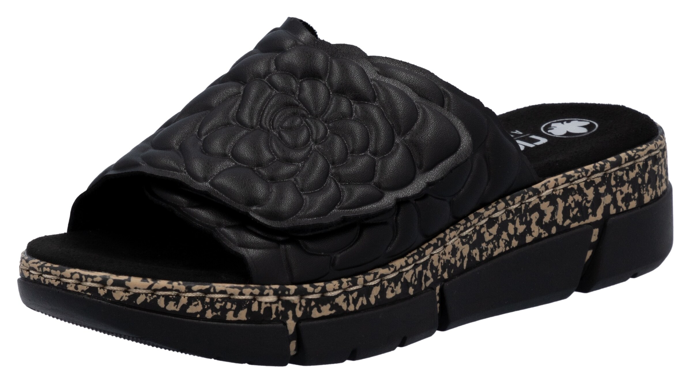 Rieker Pantolette in Schwarz: Vorderseite