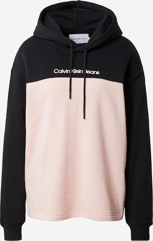 Calvin Klein Jeans Sweatshirt in Zwart: voorkant