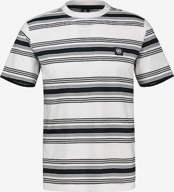 LERROS T-Shirt im Streifenlook mit O-Neck in Weiß: Vorderseite