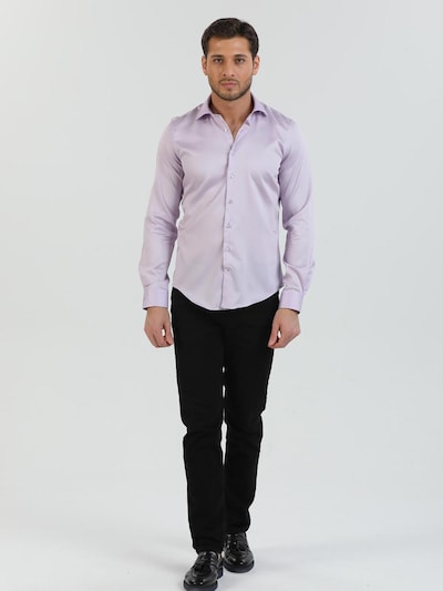 7Camicie Zakelijk overhemd 'Firenze Satin Man Shirt Black' in de kleur Sering, Productweergave