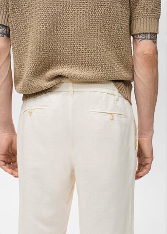 MANGO MAN Regular Pleat-Front Pants 'Romelino' in White