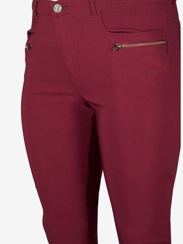 Zizzi Skinny Broek 'JEVA' in Rood