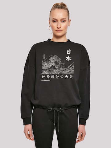 F4NT4STIC Sweatshirt 'Kanagawa' in Zwart: voorkant
