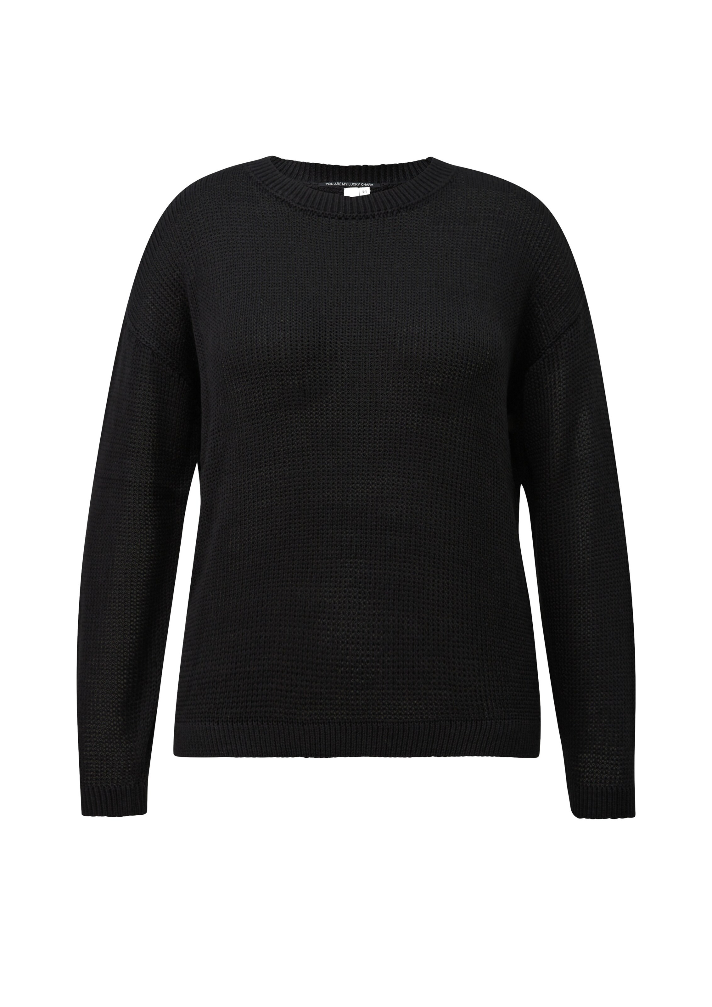 Pull-over QS en noir : devant