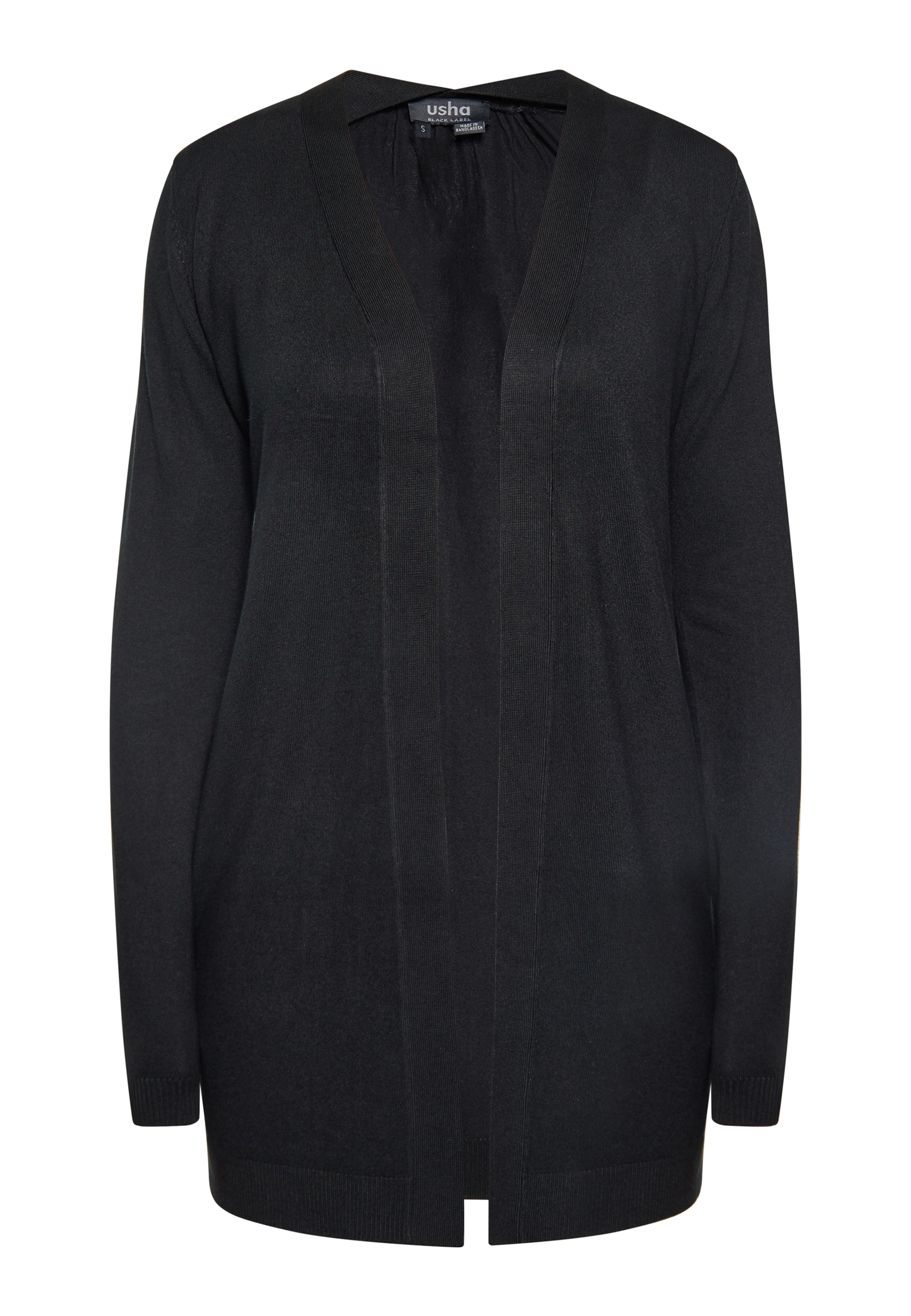 usha BLACK LABEL Knit cardigan in Black: front