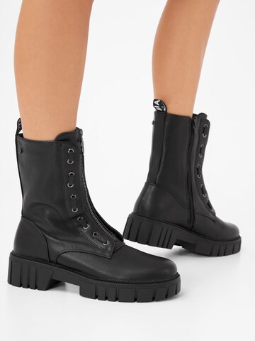 Bottes à lacets 'GABBI' Bianco en noir : devant