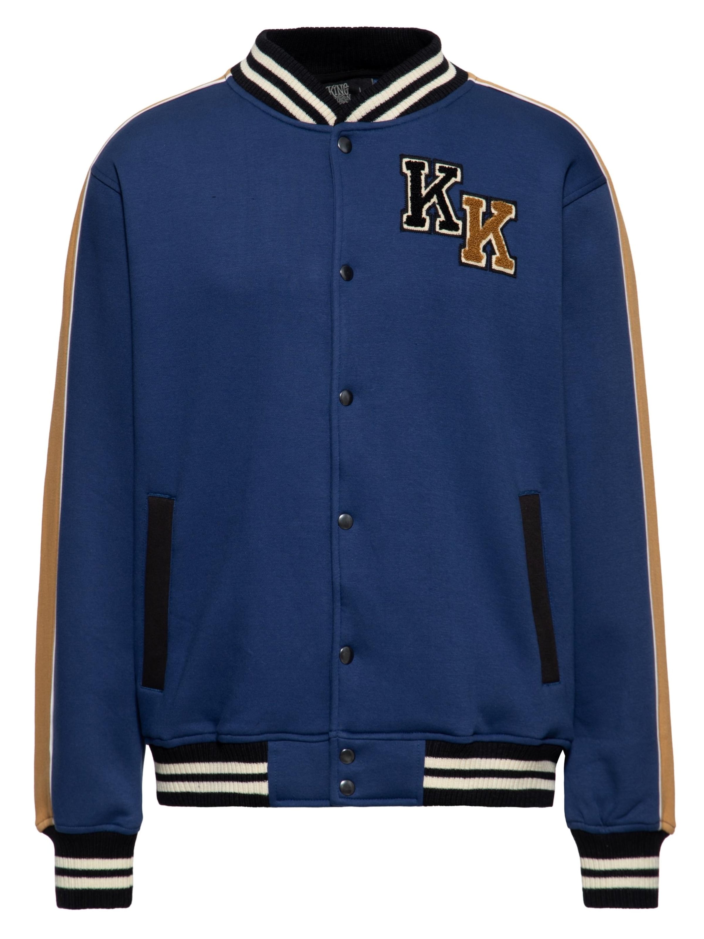 King Kerosin Between-Season Jacket 'KK' in Blue: front