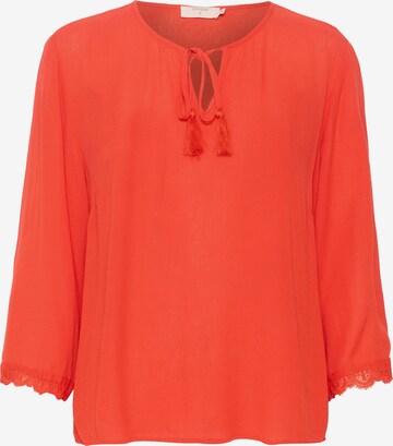 Cream Blouse 'Bea' in Rood: voorkant