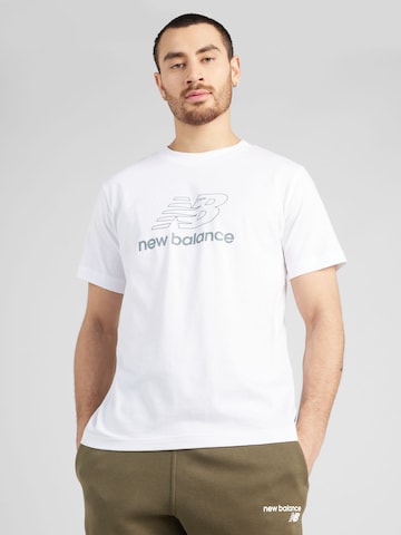 new balance Shirt in Wit: voorkant