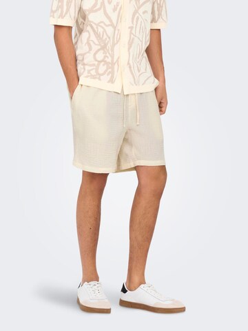 Only & Sons Regular Trousers 'ONSTel-Pas' in White: front