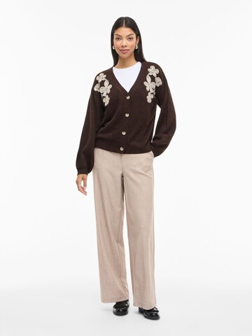 VILA Knit Cardigan 'VISEBORA' in Brown