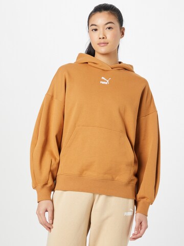 PUMA Sweatshirt 'Classics' i gul: framsida