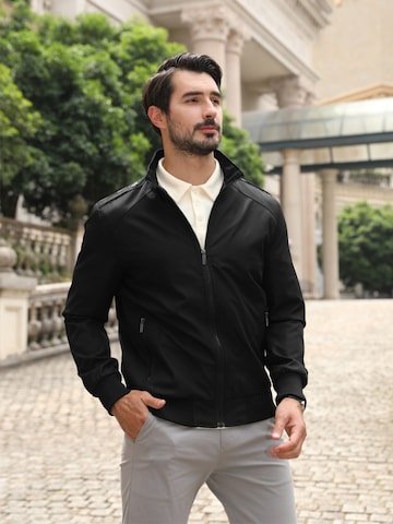 YOUTHUP Between-Season Jacket 'Stehkragen' in Black: front