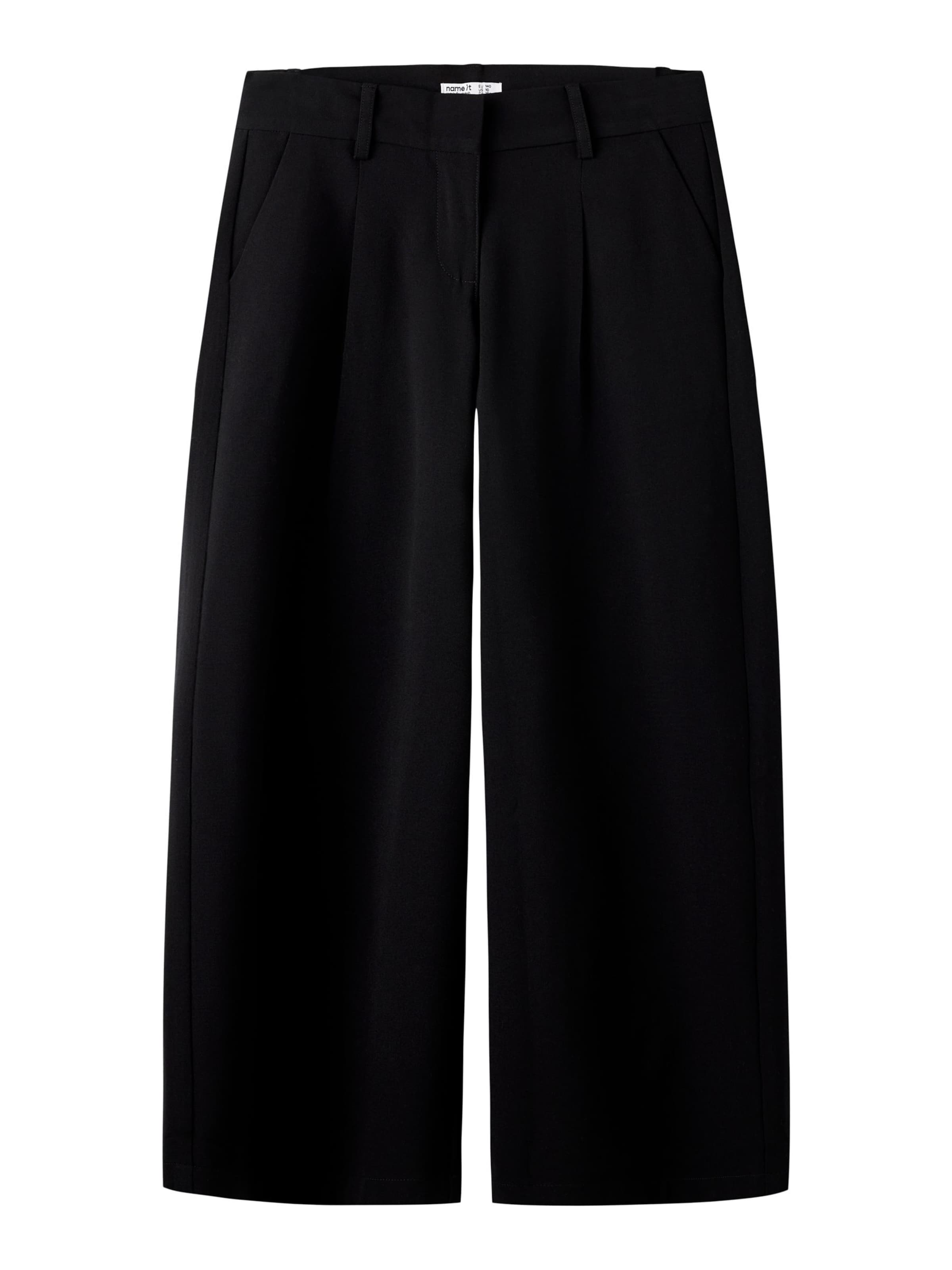 NAME IT - Pierna ancha Pantalón en negro: frente