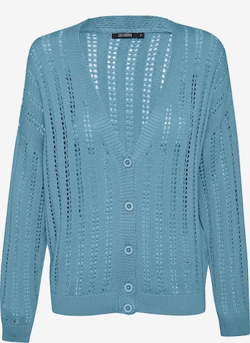 GREENBOMB Knit Cardigan in Blue: front