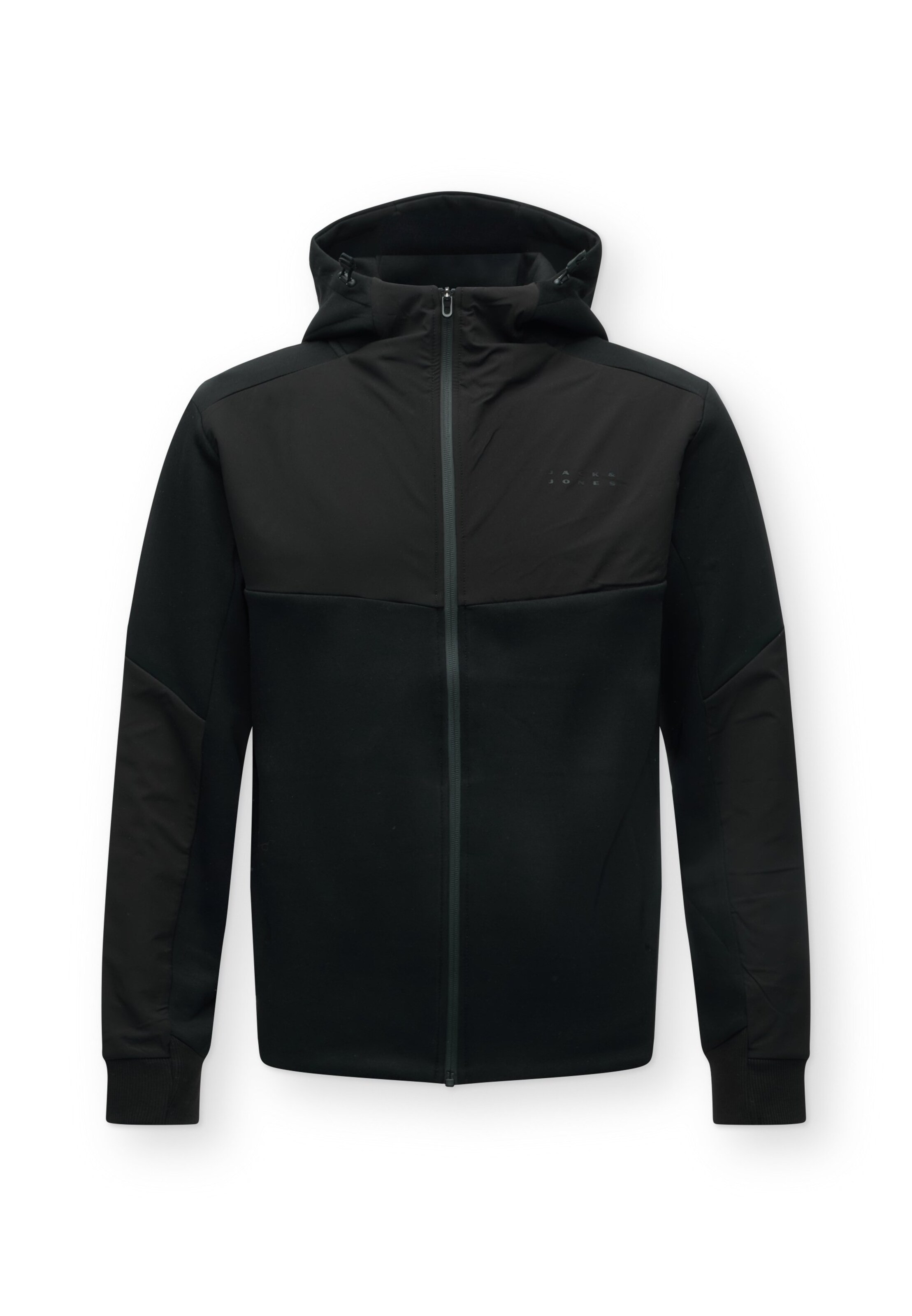 JACK & JONES Φθινοπωρινό και ανοιξιάτικο μπουφάν 'JCOFUSION' σε μαύρο: μπροστά