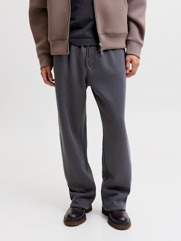 JACK & JONES Wide Leg Bukser 'JPSTBILL BRADLEY' i grå: forside