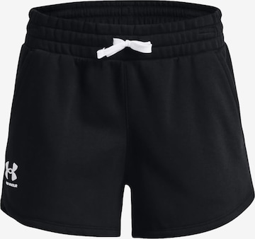 UNDER ARMOUR Regular Workout Pants in Black: front