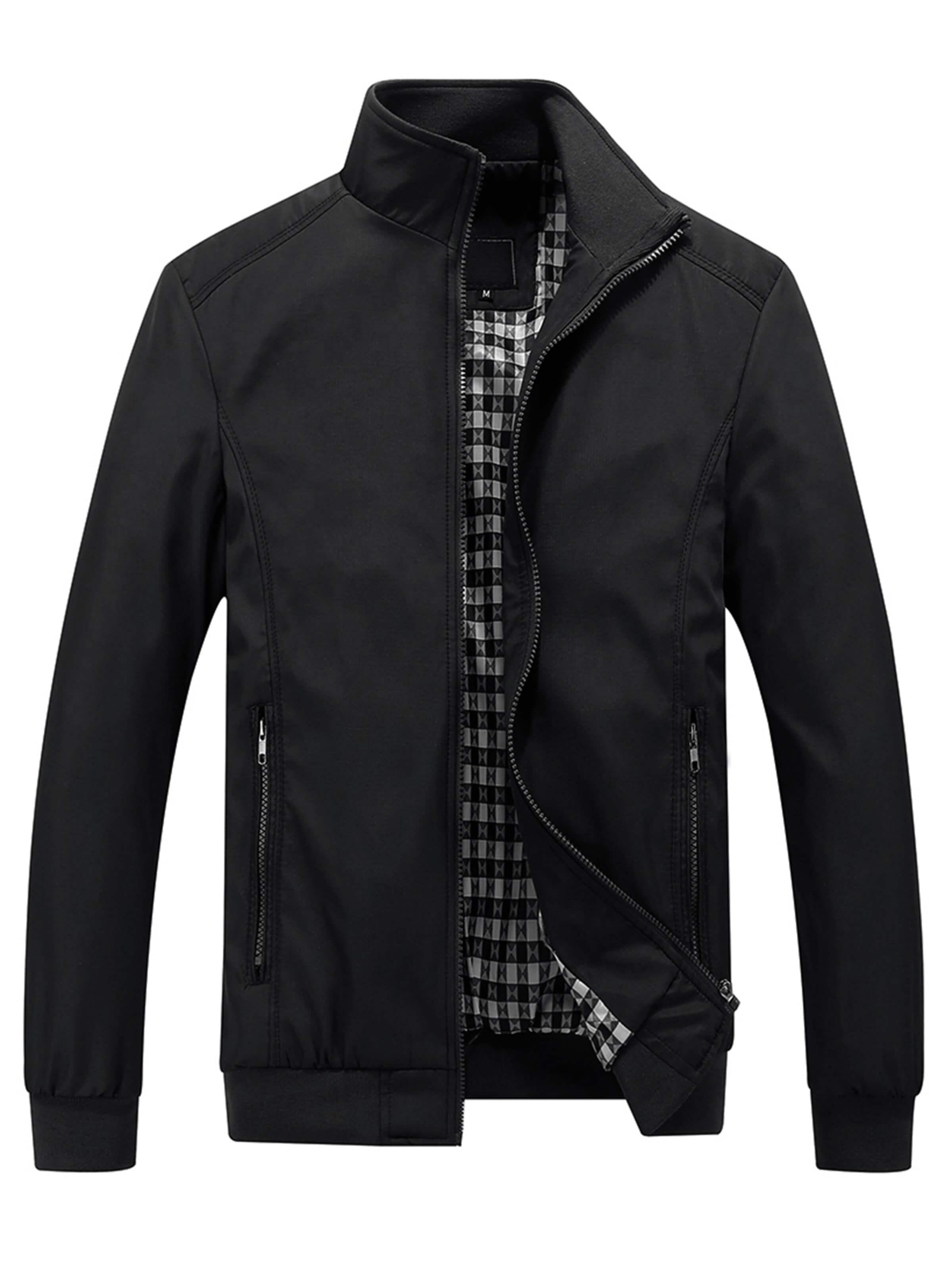 YOUTHUP Übergangsjacke 'Kragen'‌‌‌‌ in Schwarz: Vorderseite