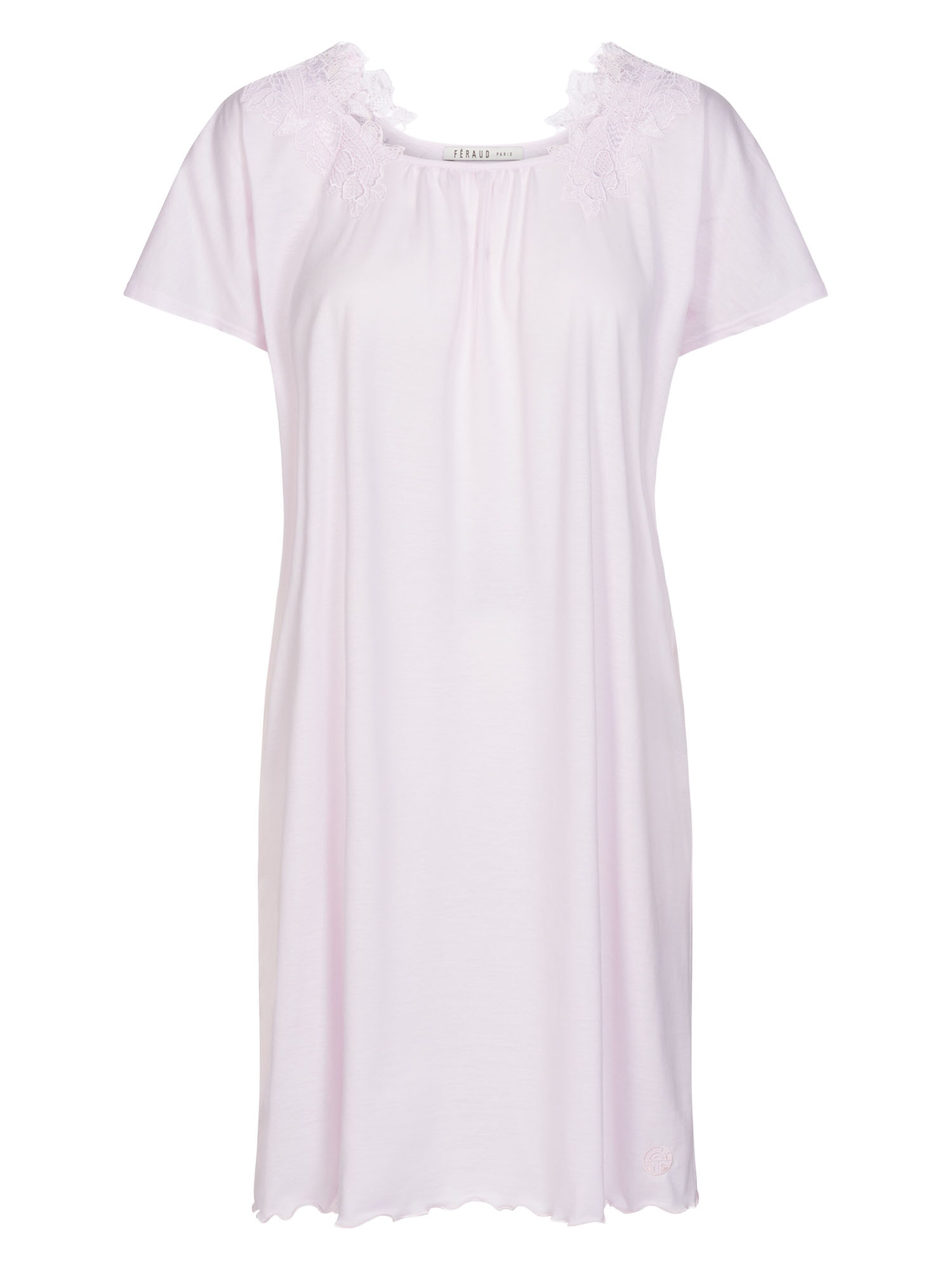 FÉRAUD PARIS Nightgown ' Wellensaum ' in Pink: front