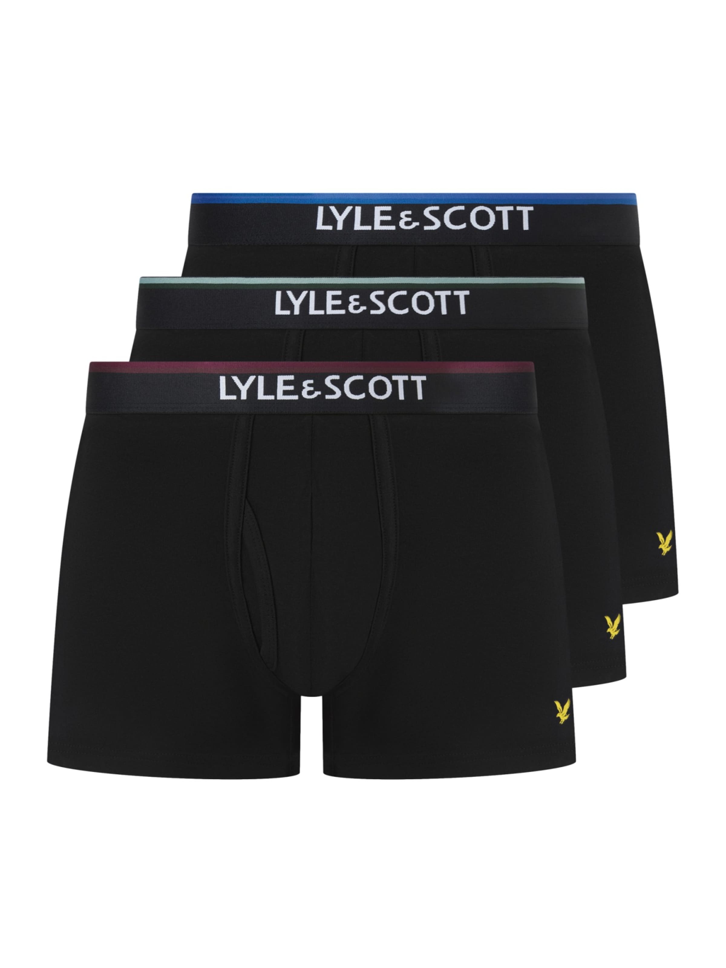 Lyle & Scott Boxers 'Wes' en noir, Vue avec produit