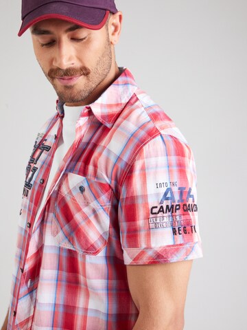 CAMP DAVID Regular fit Button Up Shirt in Red