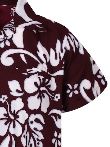 King Kameha Shirt 'Hibiscus'‌‌‌‌‌‌‌‌ in Rot