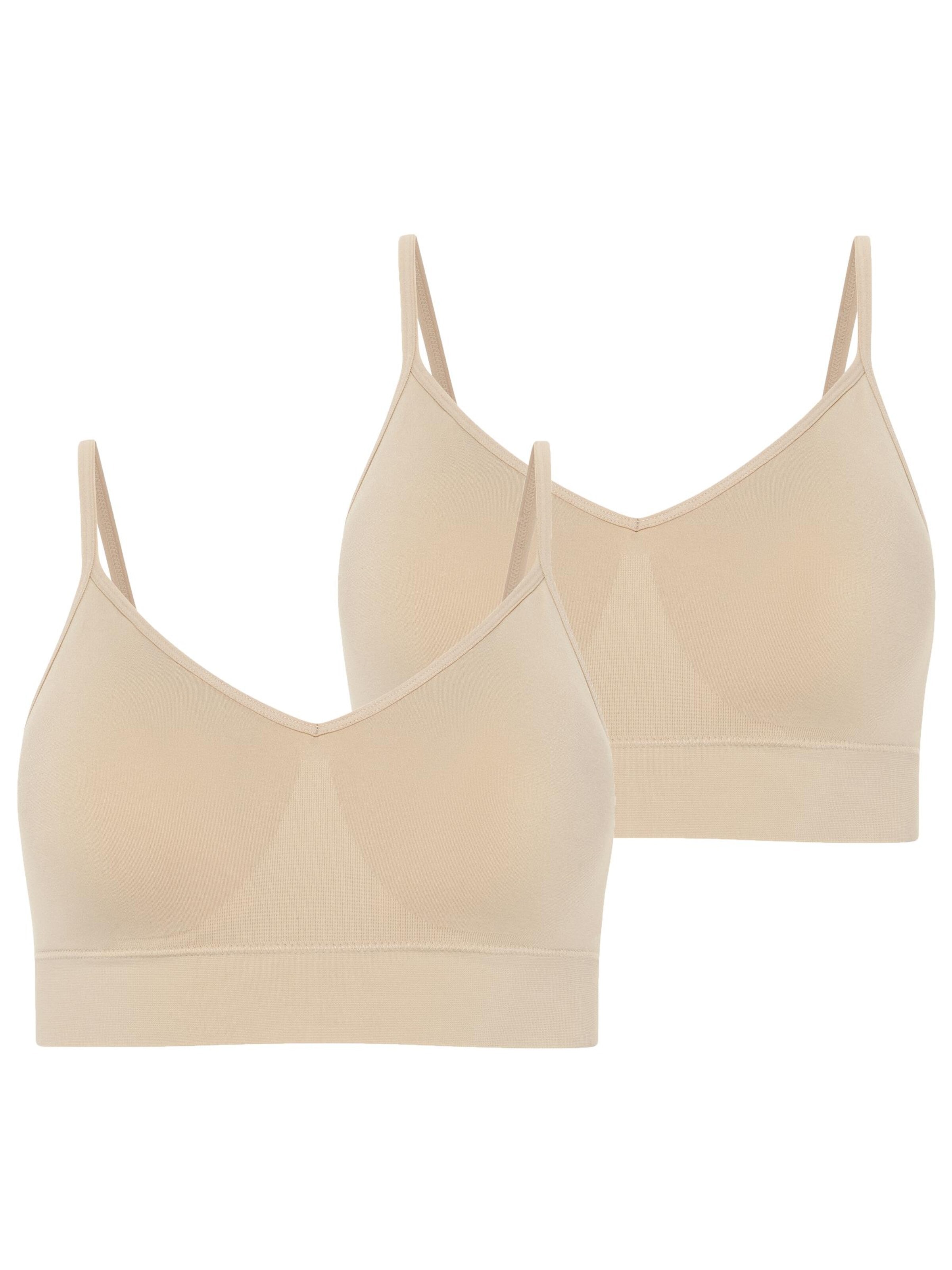 JOCKEY Bustier Sport-BH 'Seamfree™ Stretch Cami Strap Bralette - 2 Pack'‌‌ in Beige: Vorderseite