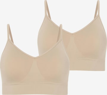 JOCKEY Bustier Sport-BH 'Seamfree™ Stretch Cami Strap Bralette - 2 Pack' in Beige: Vorderseite